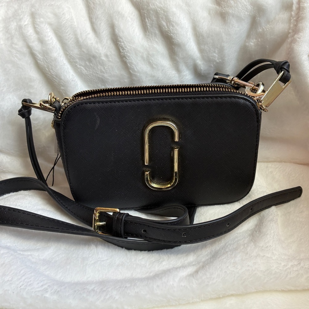 Marc Jacobs Black Crossbody Bag with Gold Hardware